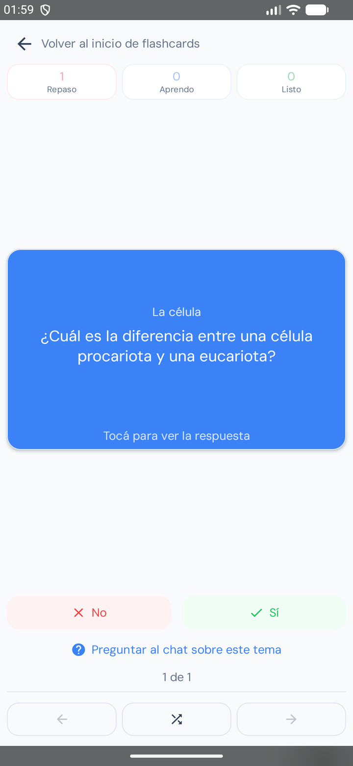 Flashcards generadas por ROBI a partir de una clase